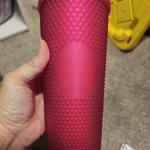 NEW Starbucks Fuchsia/Magenta Soft Touch Studded Tumblee
